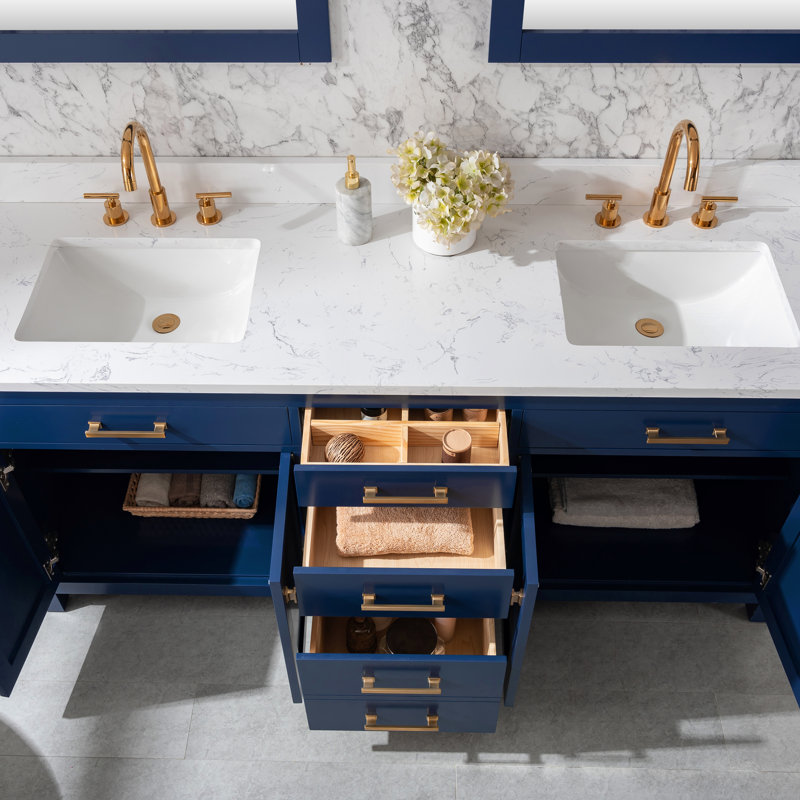 Meuble-lavabo double Ajhane, Marine
