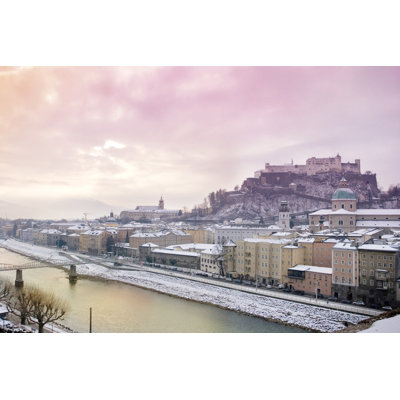 Winter Sunrise In Salzburg, Austria - Wrapped Canvas Print