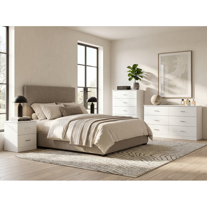 Allyannah 3 Pieces Bedroom Set, White