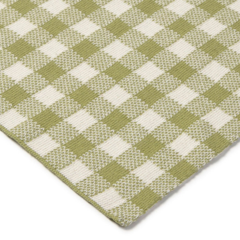 Couverture tricotée Vichy, Matcha