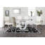 Bekircan High Gloss Halo Dining Table Set & 6 Dining Chairs - Modern Design-1360990128