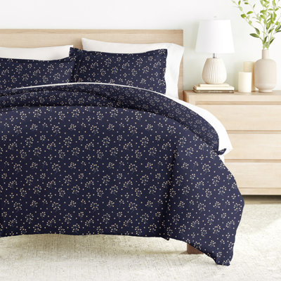Duvet Cover Set Patterned Microfiber Ultra Soft Bedding in Midnight Blossoms