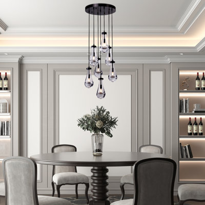 7 - Light Dimmable Cluster Raindrop Pendant Light