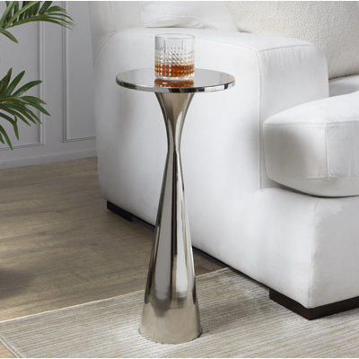 Table d'appoint ronde en métal Raffaella H 22 po x l 9,5 po