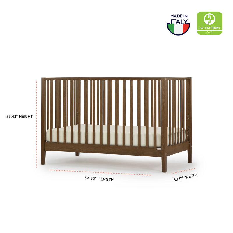 Lala 3 -in-1 Convertible Crib, Walnut