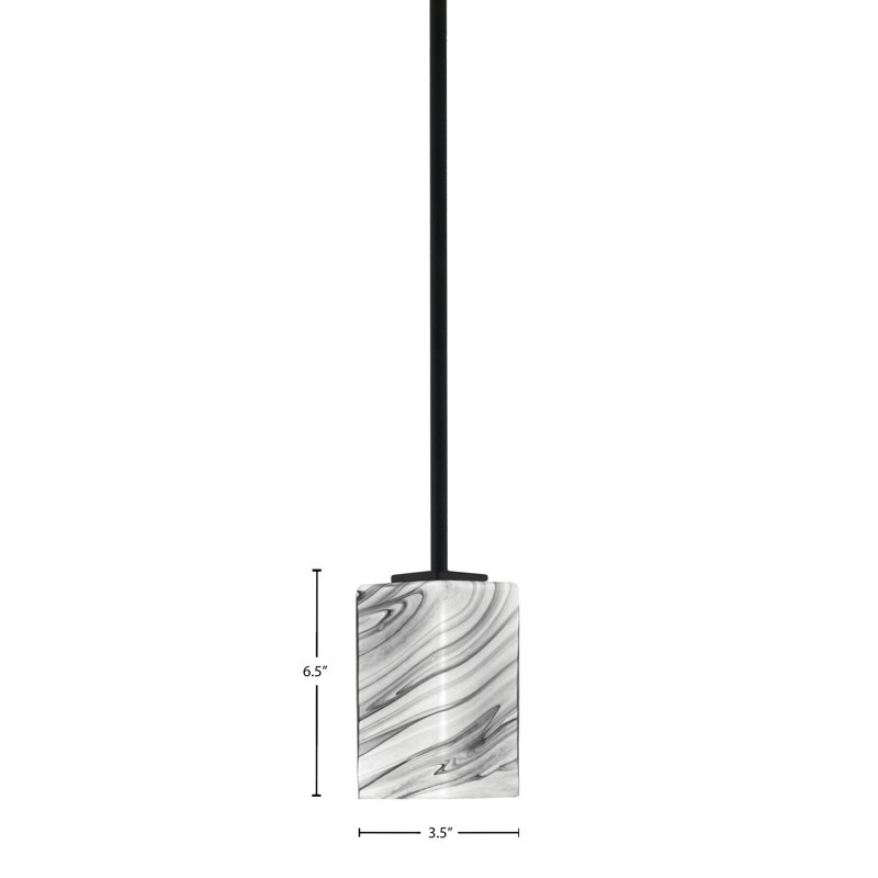 Mini-luminaire suspendu suspendu Franklin, Noir mat