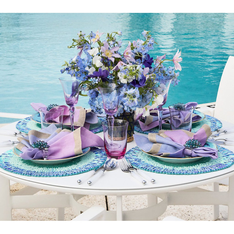 Dip Dye Linen Napkin, Lilac/Periwinkle
