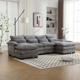 Luxurious Oversized Four-Seater U-Shaped Sofa with High-Quality Materials