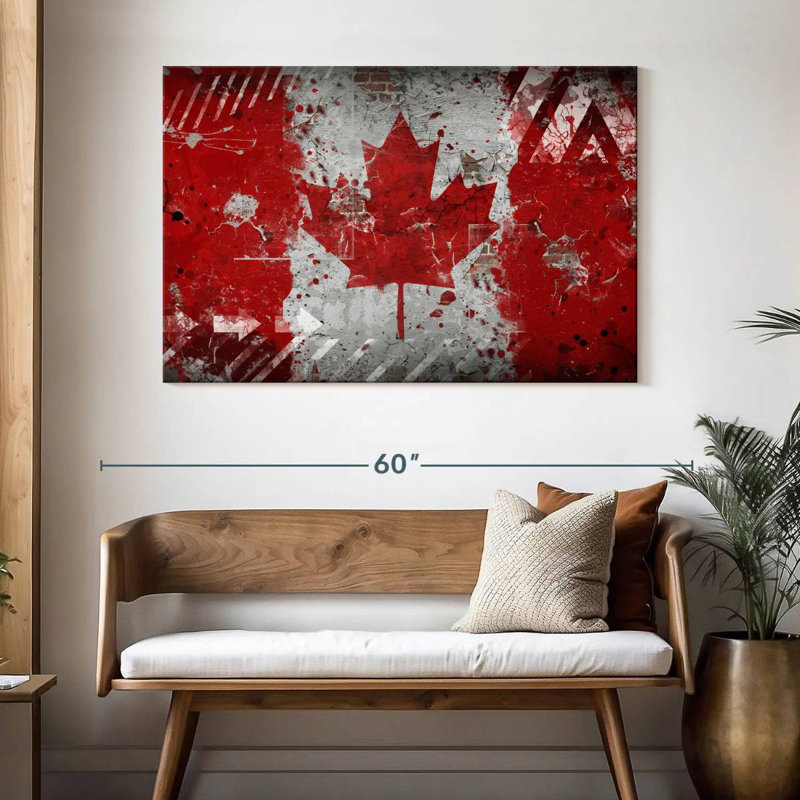 Borges Grunge Canada Flag, 32" H x 48" W