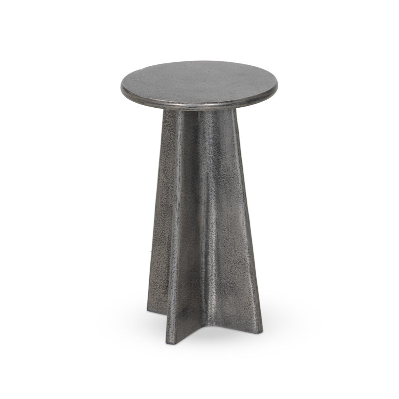 Table de bout REMO, Nickel antique brut