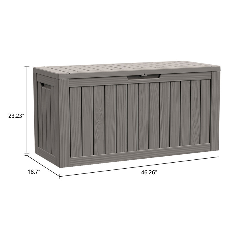 Modern Depo 80 Gallons Water Resistant Polypropylene(PP) Lockable Deck Box, Gray