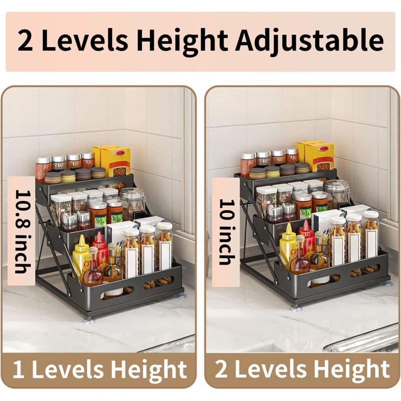 Freestanding Spice Rack with Adjustable Racks