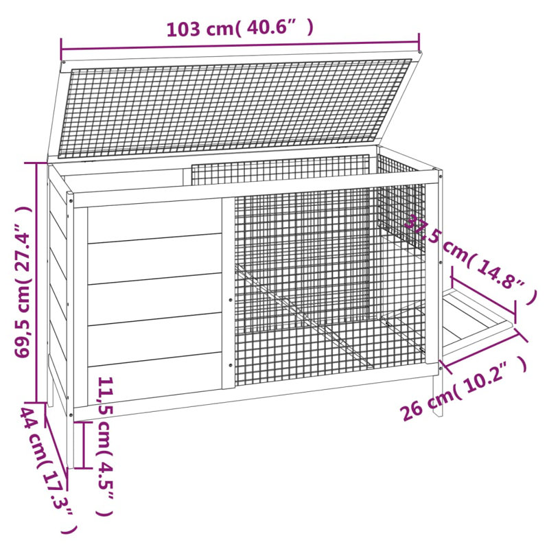 Newnan Small Animal Hutch, Mocha/White