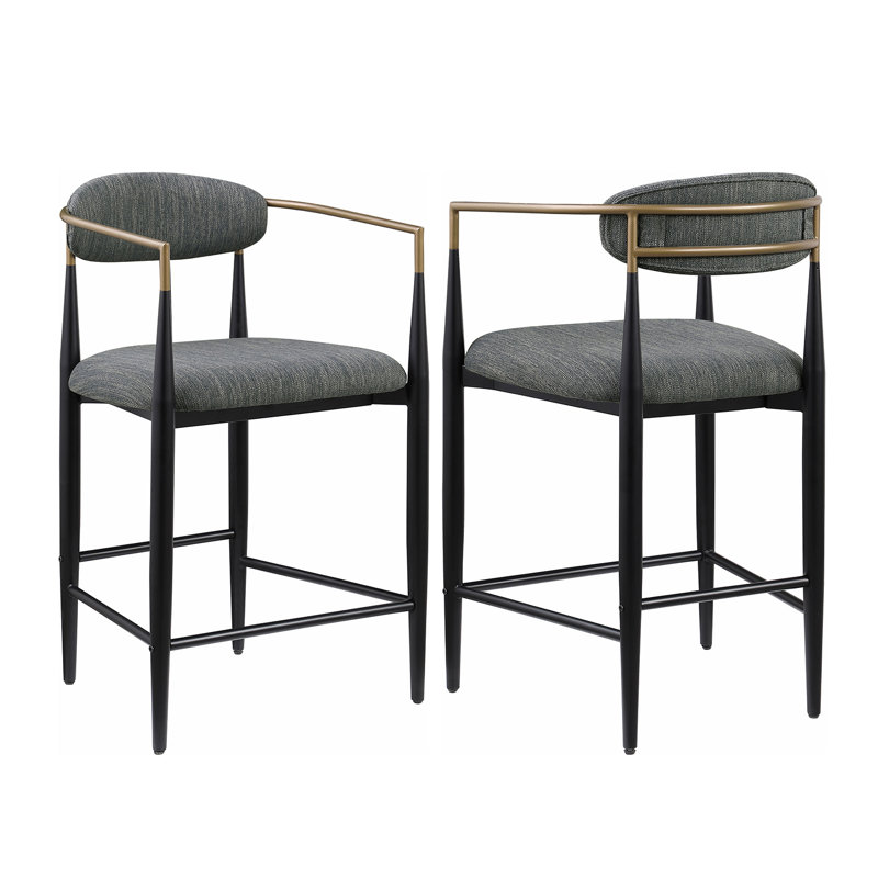 Chaisa Counter Height Chair (set Of 2), Dark Gray, Counter Stool (25" Seat Height)