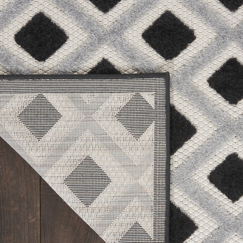 Tapis noir Newton Houndstooth, Rectangle 12 pi x 15 pi