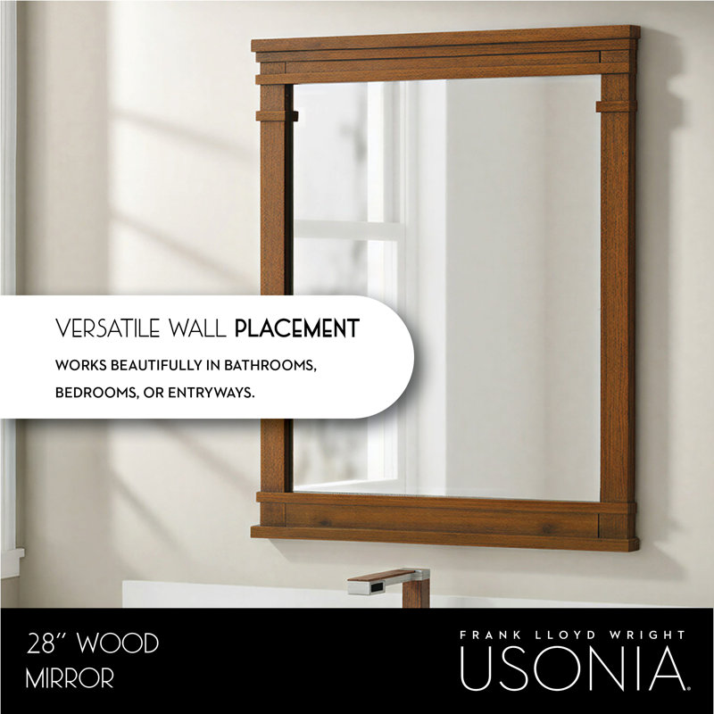 Lankford Wood Mirror, 28 x 1.25 x 30, Walnut