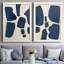 Pièces bleues I - Pièces bleues I - Impression sur toile 2 pièces-893915465-893915464