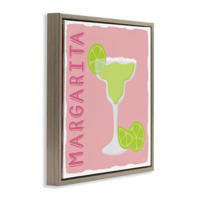 Margarita Cocktail with Limes Floater Canvas Wall Art by Natalie Carpentieri