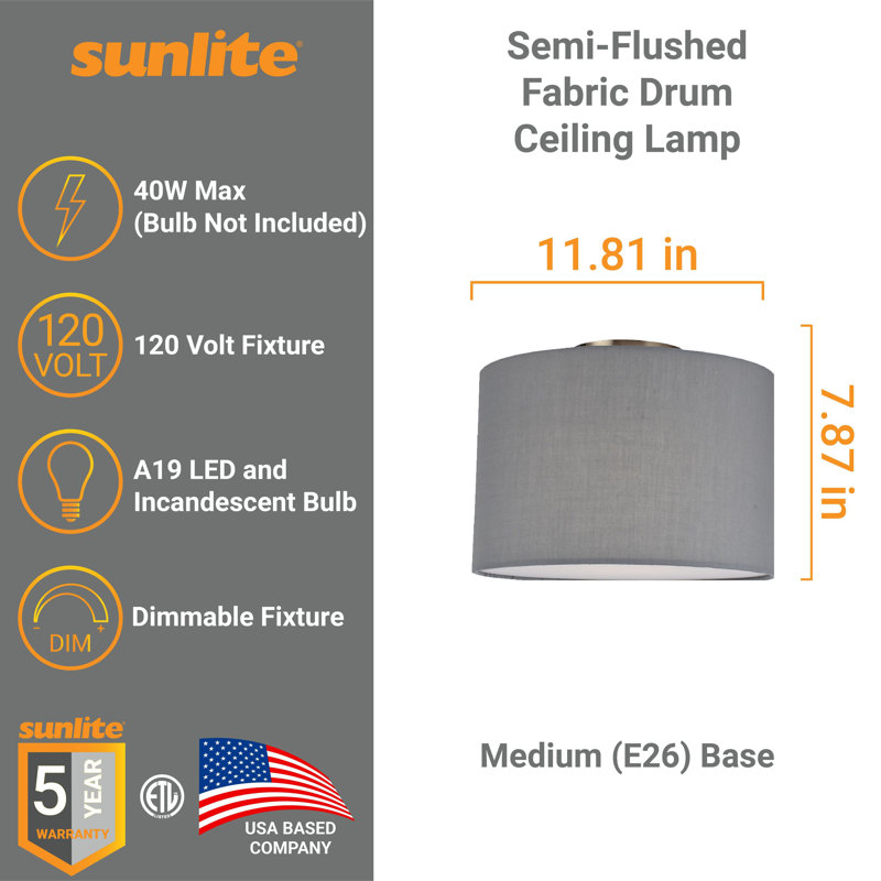 Flush Mount, Gray