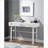 Modern Industrial White Metal Vanity Desk with Drawer Storage | White | Metal-658174443