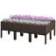 Boîte à fleurs surélevée avec pieds, brun chaud PP, 15,75 po, lit surélevé modulaire autodrainant pour fleurs et légumes, 6 pièces