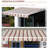 13' X 8' Retractable Patio Awning - & Water Resistance, Aluminum Frame, Manual Crank, Red Stripes For Balcony Yard Sunshade Shelter Awning,