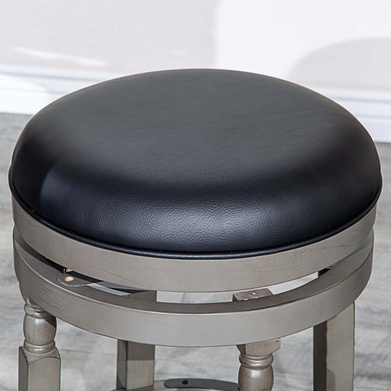 Tabouret de bar Syndra, Tabouret de bar (siège d'une hauteur de 30 po), Gris, Noir