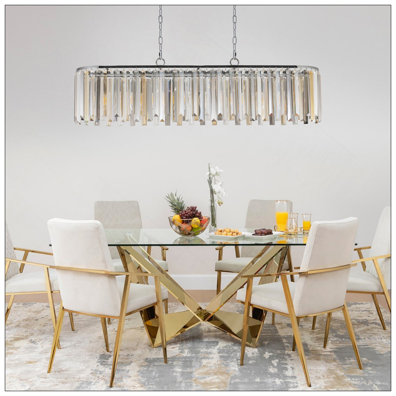Modern Oval Crystal Ceiling Chandelier Luxury Home Decor Light Fixture (No Bulbs)