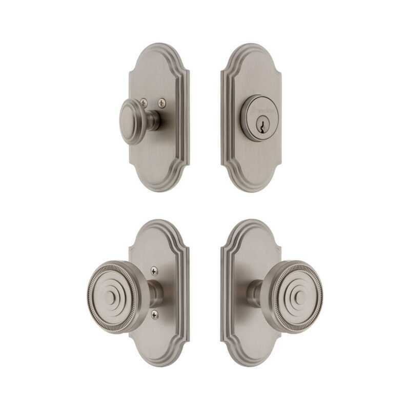 Ensemble de portes d'entrée Grandeur Arc, 2.375", Satin Nickel