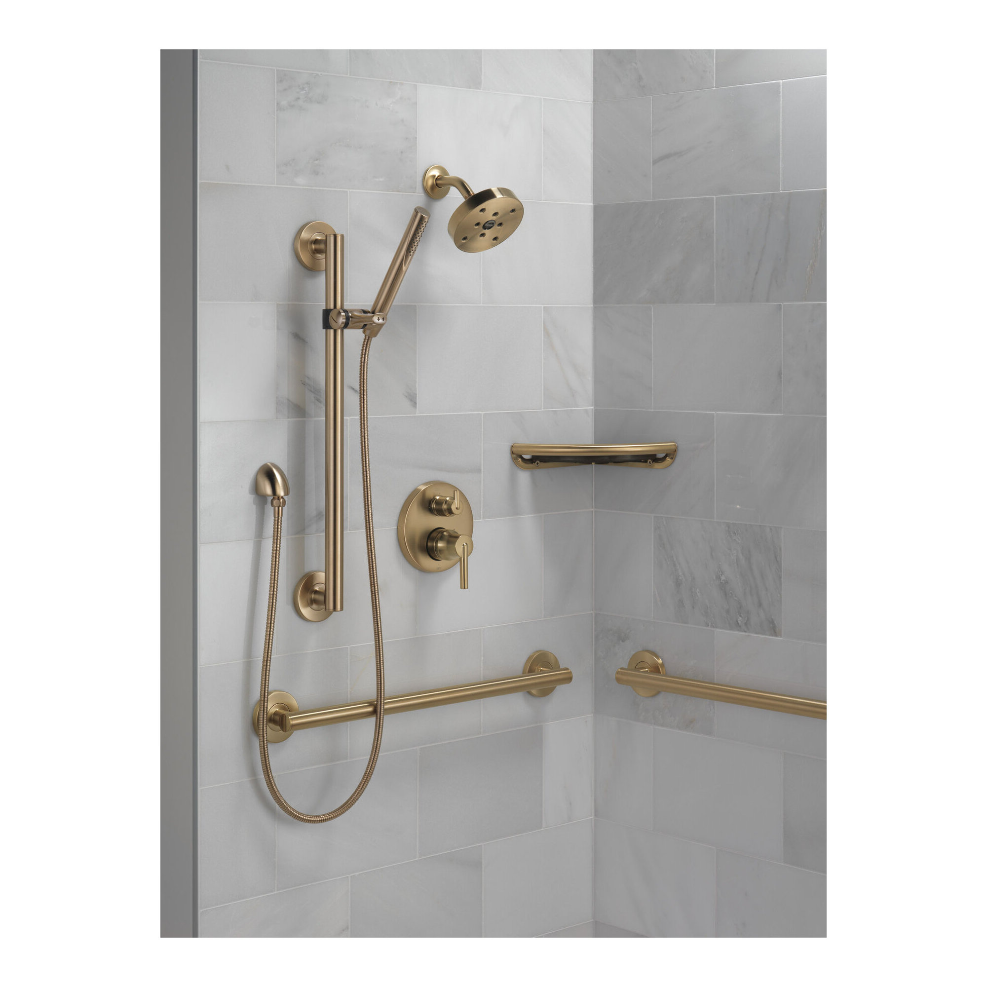 Trinsic 14 Series 3-Setting Shower Handle Diverter Trim Kit, Integrated Diverter Valve Trim Kit, Champagne Bronze