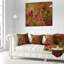 Jardin printanier avec petites fleurs rouges - coussin à imprimé floral-29960366-29962941