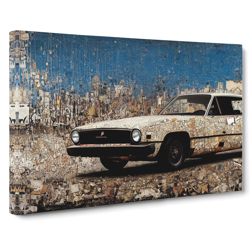 Rusted Car - Wrapped Canvas Print, 35cm H x 50cm W x 3cm D