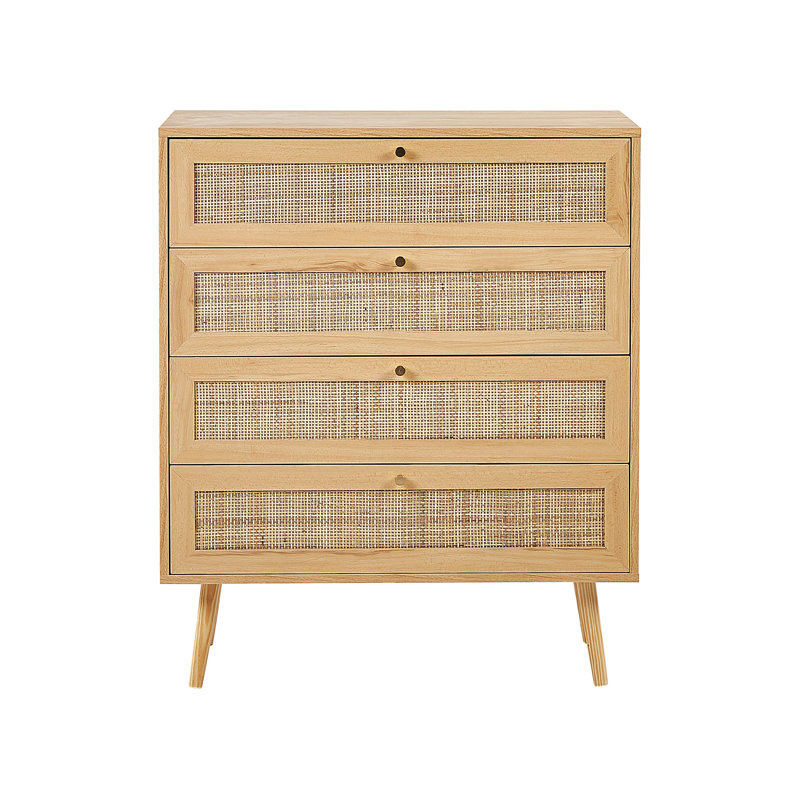 Jemnice Wicker 80cm W 4 - Drawer Chest of Drawers