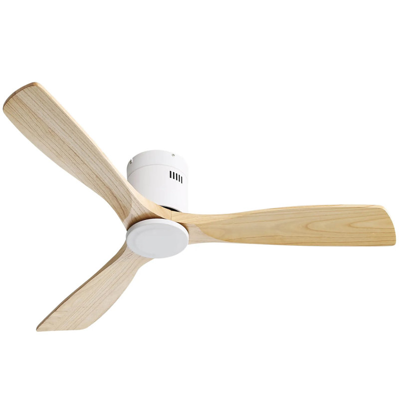 52 pouces ventilateur de plafond naturel 3 pales en bois massif ventilateur silencieux réversible DC moteur à télécommande pour le salon