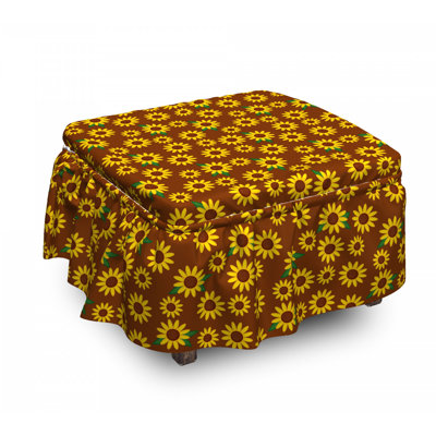 Housse pour repose-pieds de fleurs dessinées