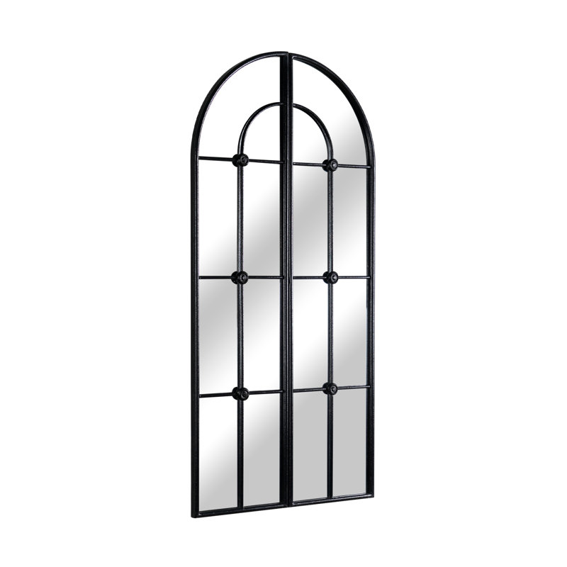 Window Venetian Distressed Full Length Mirror Metal Framed Accent Mirror
