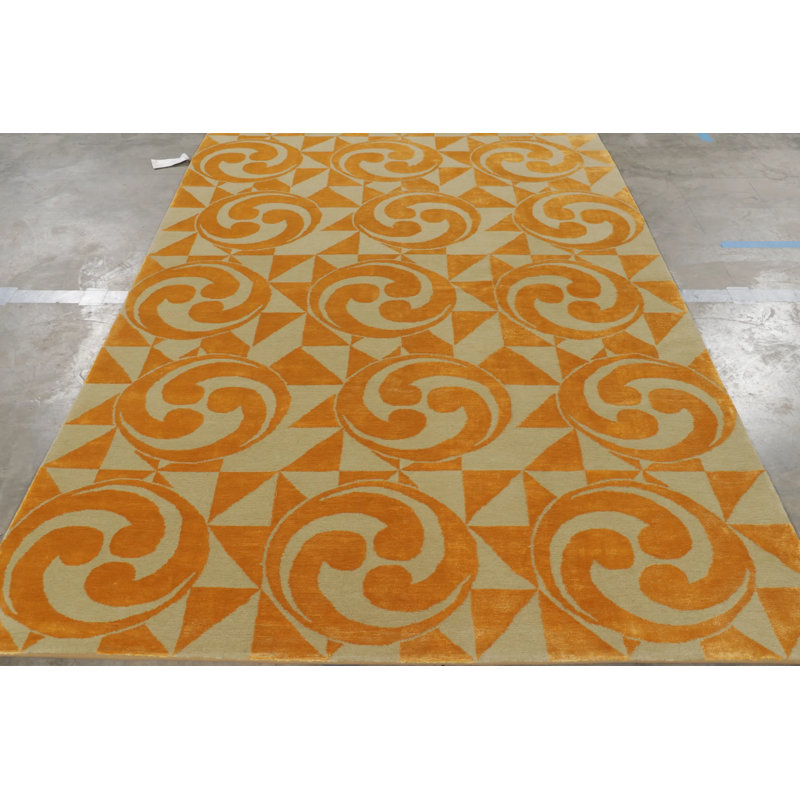 Rug & Kilim’S Modern Geometric Rug In Beige And Gold Tones “Kaleidoscope”