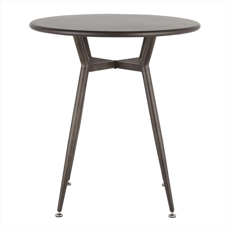 Table de salle à manger ronde en métal 4 places, style industriel, finition bronze antique, 27,75 pouces, petit coin-repas