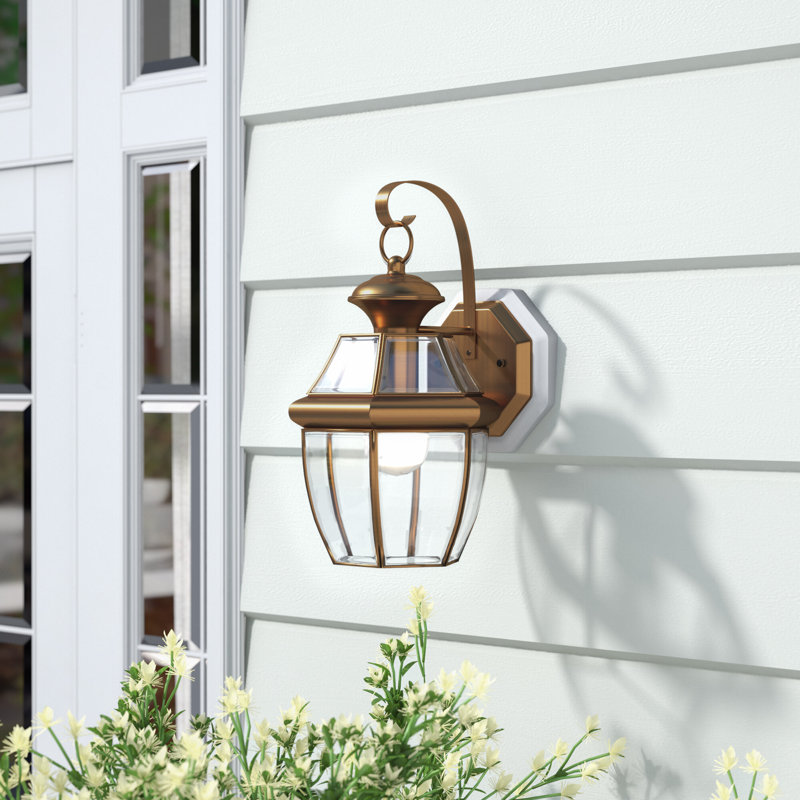 Newbury Wall Light, Antique Brass, 8" W x 14" H x 8" D