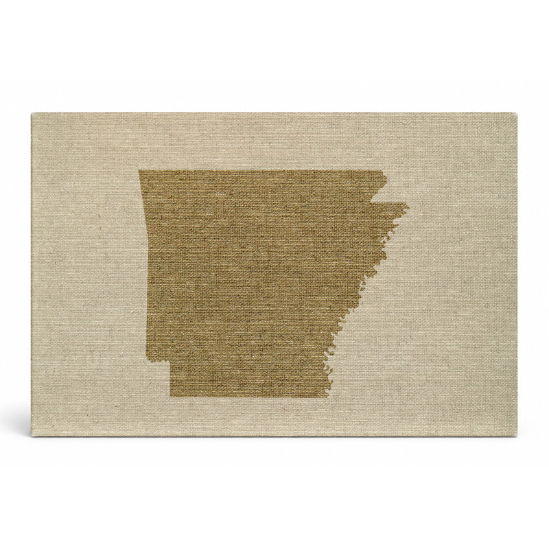 «Arkansas State Silhouette», art mural sur toile, 14" W x 11" H