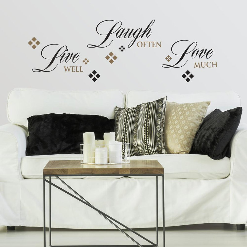 Ensemble de 22 adhésifs décoratifs « Live laugh love »