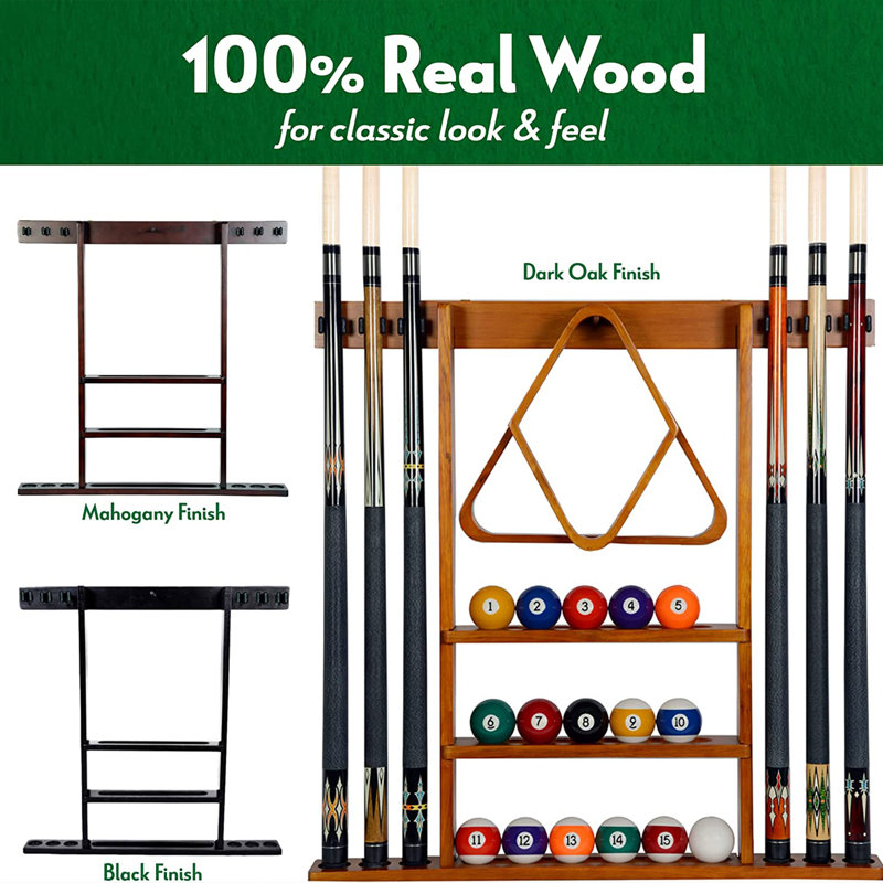 ISZY Billiards Wood Pool Cue Rack