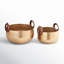 Heron Set of 2 Metal Bowls - 10" and 12" Aluminum Bowl Set in Metallic Gold - Decorative Pair for Home Use