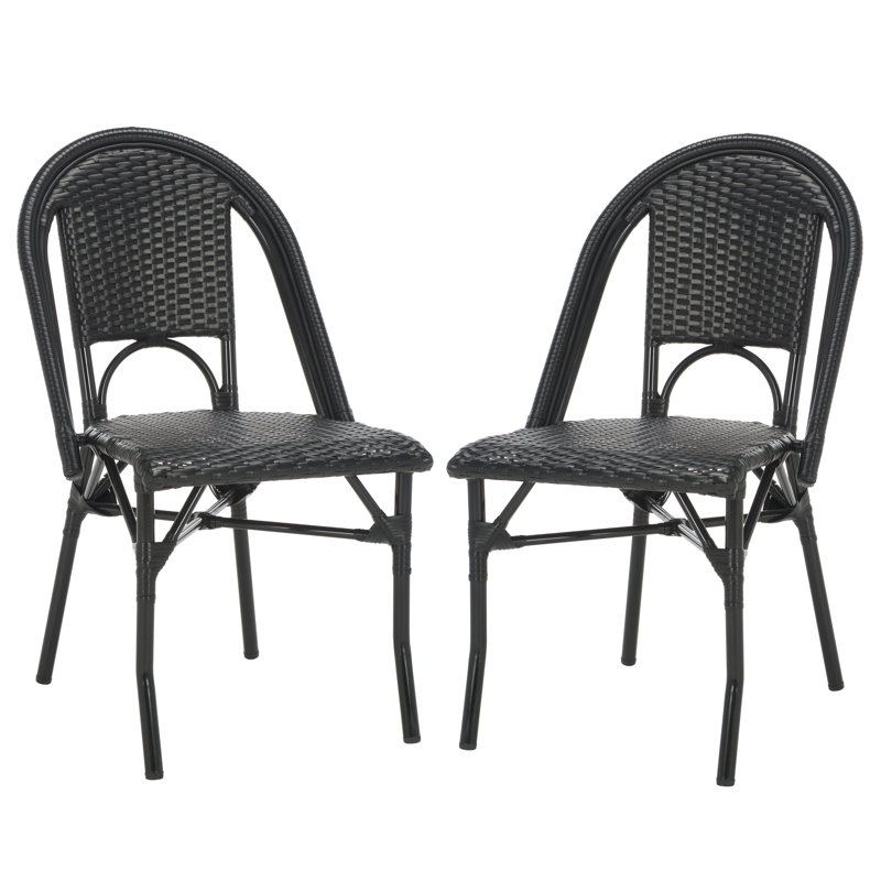 Torino Outdoor Dining Side Chair, Black/Black
