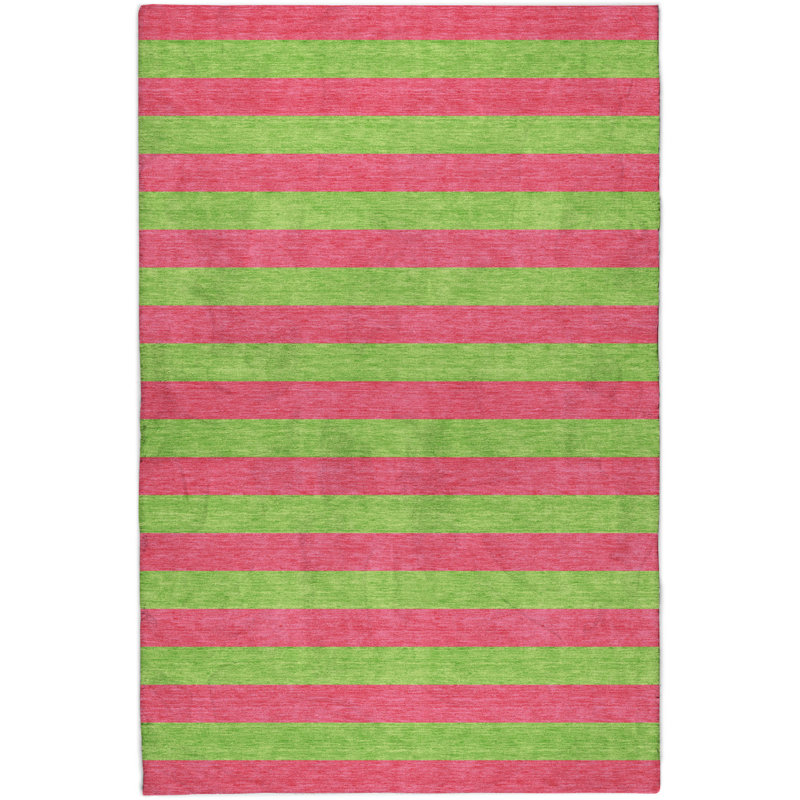 Premium Machine Washable Dream Shag ADS530 Striped Rug, 10' x 14', Blush
