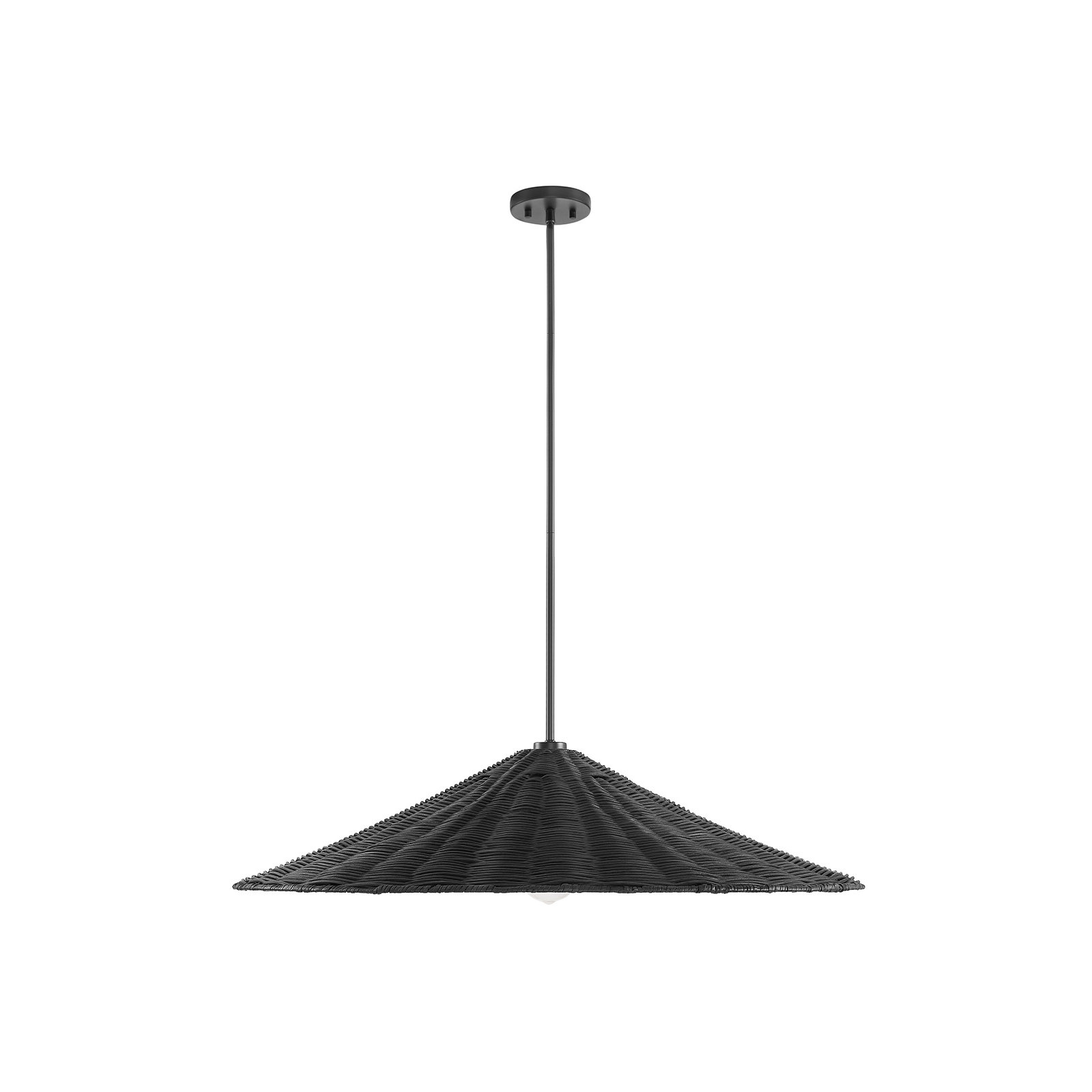 Lilliana 1-Light Dimmable Height Adjustable Pendant , Matte Black, 8" H x 35" W x 35" D