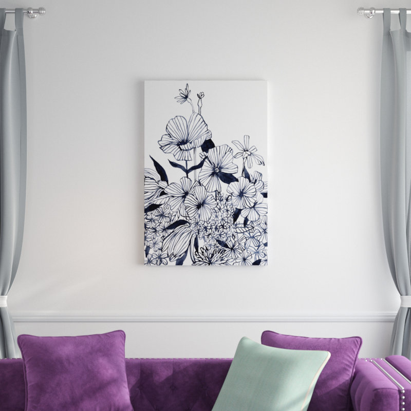 'Wildflower Tangle II' by Emma Scarvey - Painting Print, 91cm H x 61cm W, Wrapped Canvas