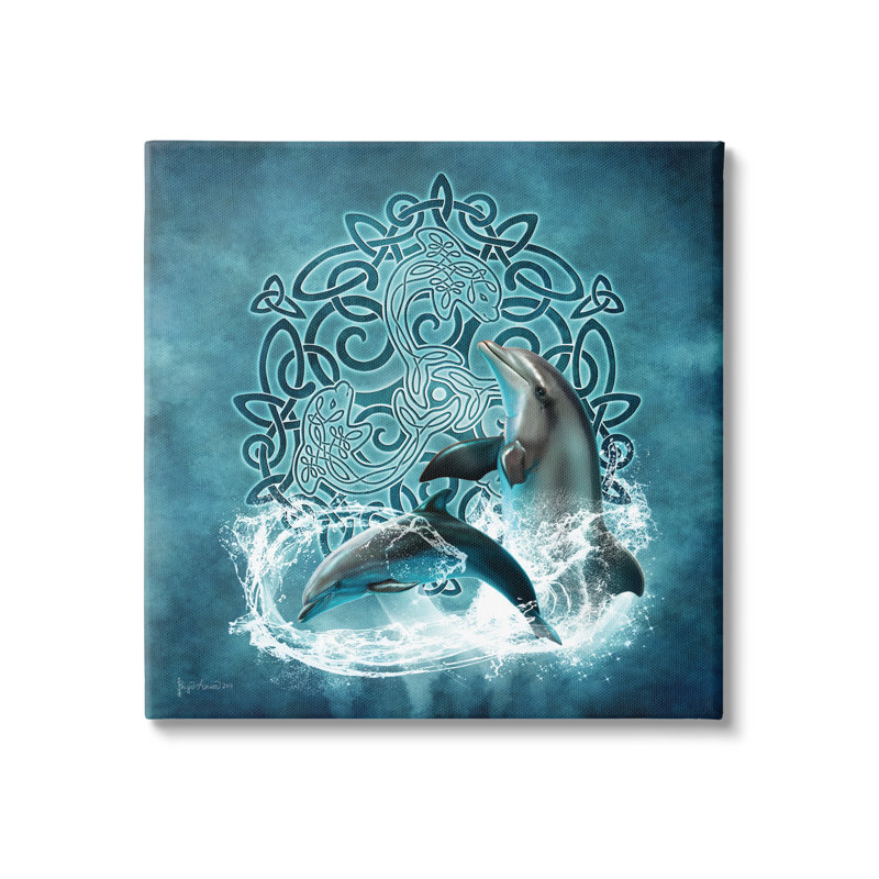 «Dolphin Celtic Knot» par Brigid Ashwood, H 17 po x l 17 po x P 1,5 po