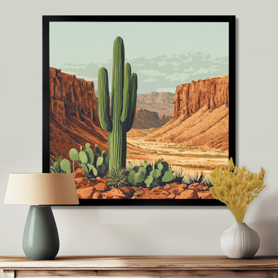 Cactus et le canyon en Arizona II - art mural sur toile cactus