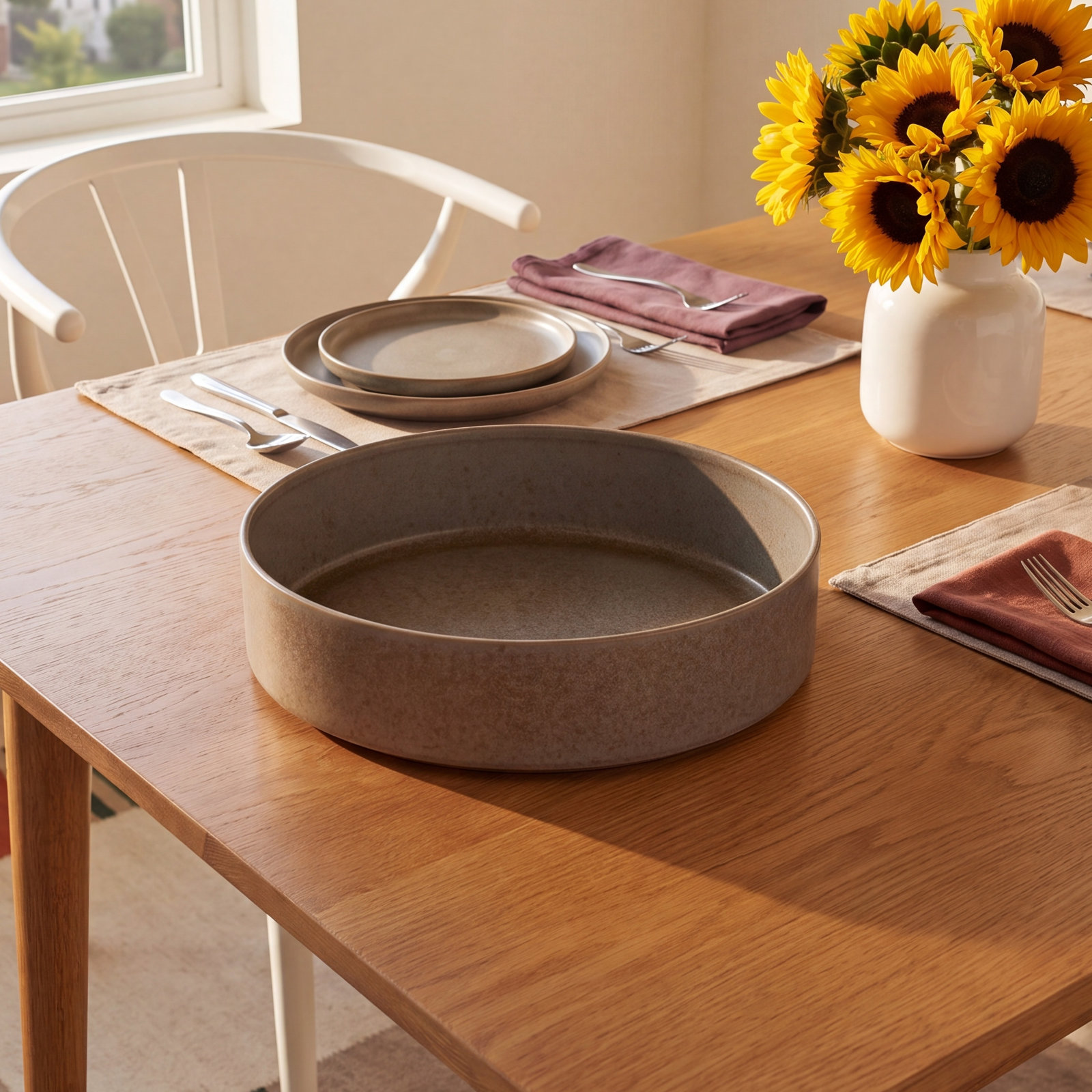 Redonda Serving Bowl, Oak